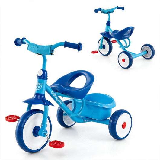 Toddler Tricycle for Boys and Girls 2-5 Years Old with Removable Rear Storage Basket-Blue