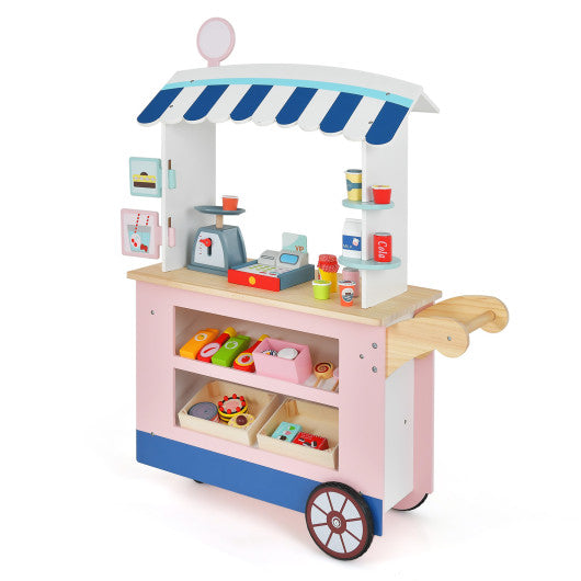 Toy Cart Play Set with POS Machine and Lovely Scale-Multicolor