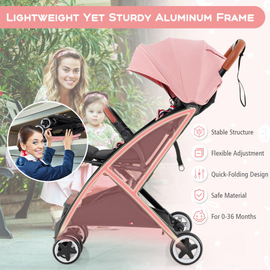 Versatile Travel Stroller with Safety Harness Smooth Suspension & Large Storage