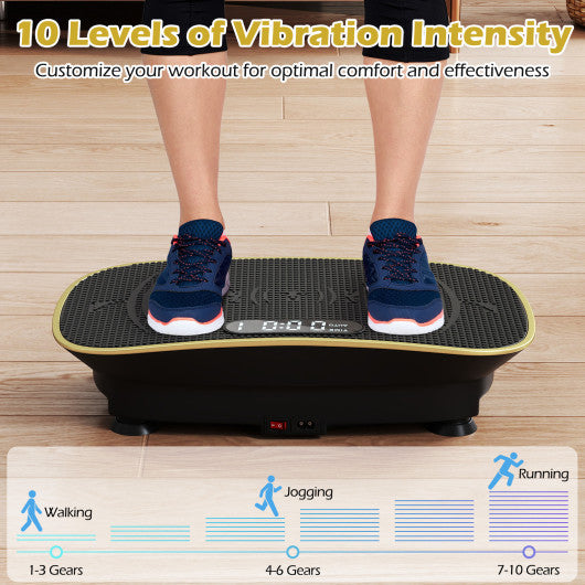 Vibration Plate Exercise Machine for Lymphatic Drainage and Weight Loss with 10 Speed Intensities-Black