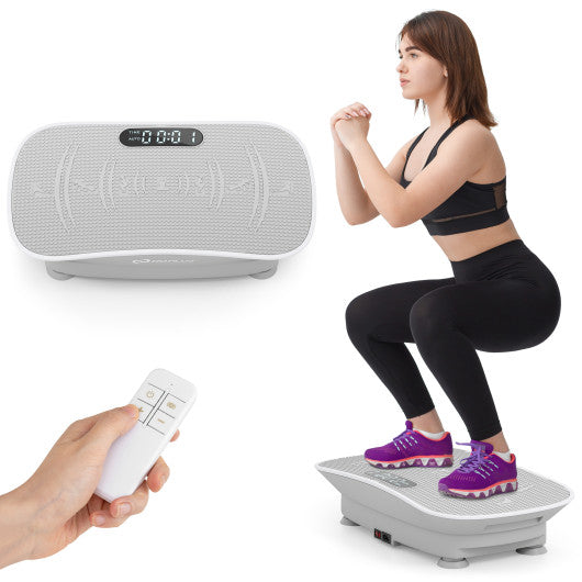 Vibration Plate Exercise Machine for Lymphatic Drainage and Weight Loss with 10 Speed Intensities-Gray