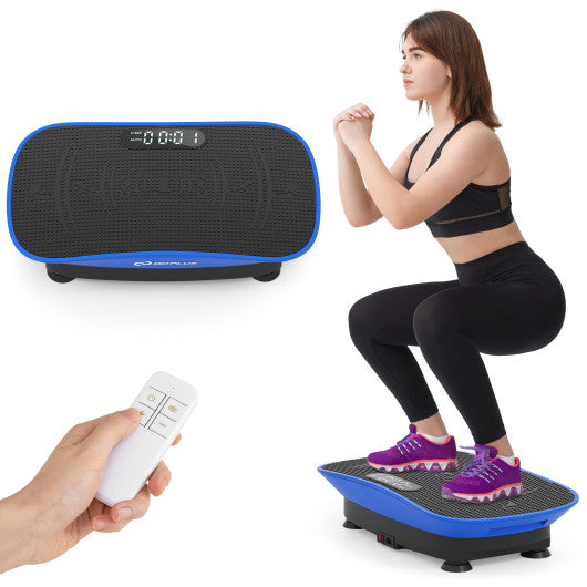 Vibration Plate Exercise Machine for Lymphatic Drainage and Weight Loss with 10 Speed Intensities-Navy