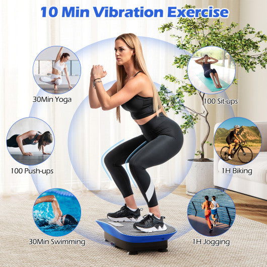 Vibration Plate Exercise Machine for Lymphatic Drainage and Weight Loss with 10 Speed Intensities-Navy