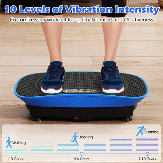 Vibration Plate Exercise Machine for Lymphatic Drainage and Weight Loss with 10 Speed Intensities-Navy