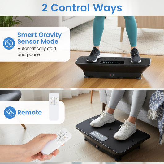 Vibration Plate Exercise Machine with Gravity Sensor for Home-Black