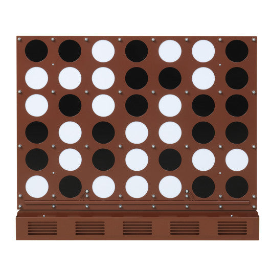 Wall-mounted Metal Connect-4 Game with Acrylic Discs-Walnut
