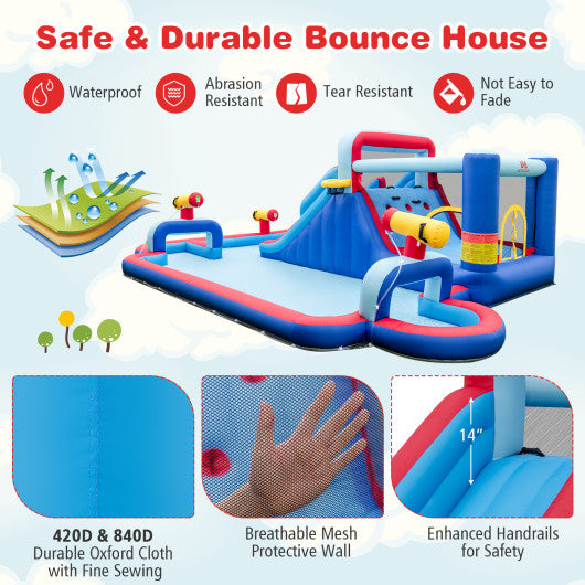 Inflatable Water Slide Park for Kids Backyard Outdoor Fun (without Blower)