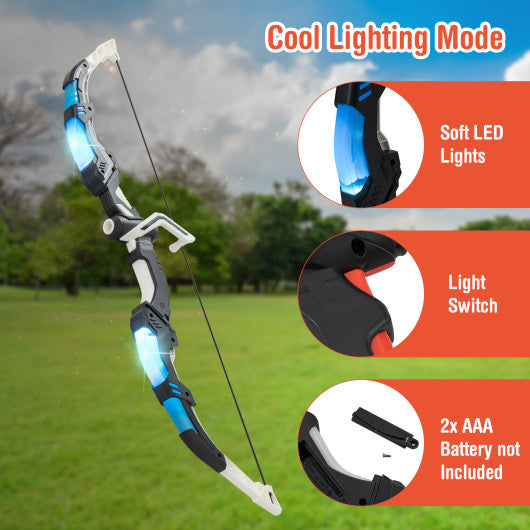 Youth Archery Bow Set with LED Light Up Bow and 20 Suction Cup Arrows for Kids
