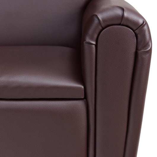 Kids Sofa Armrest Chair with Storage Function-Brown