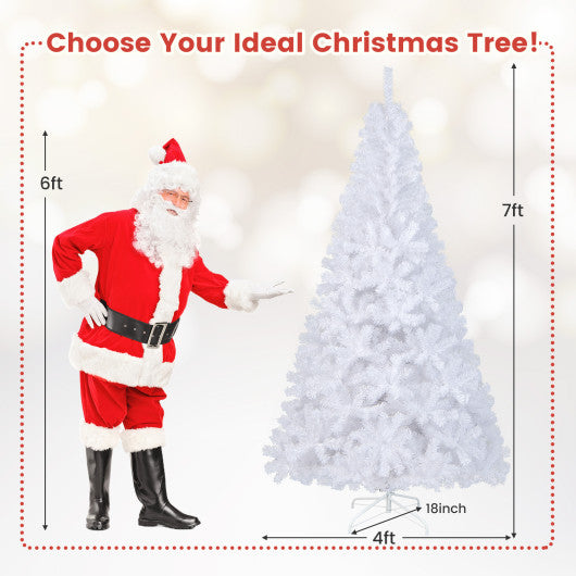 7 ft White Artificial PVC Christmas Tree with Stand