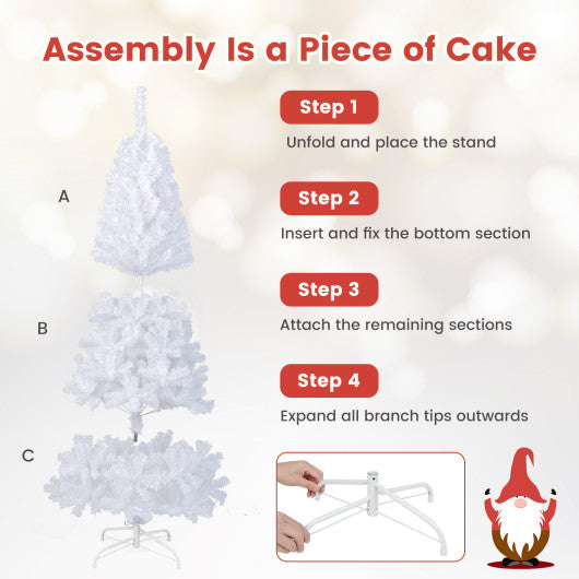 7 ft White Artificial PVC Christmas Tree with Stand