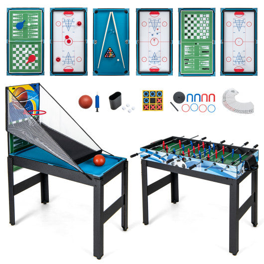 14-in-1 Combo Game Table Set Multi Game Table for Game Room Family Gathering