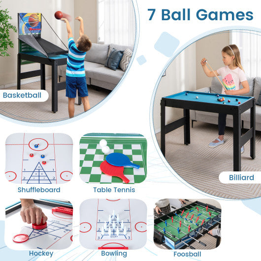 14-in-1 Combo Game Table Set Multi Game Table for Game Room Family Gathering