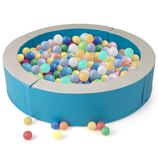Detachable Foam Ball Pit with 50 Colorful Ocean Balls-Blue