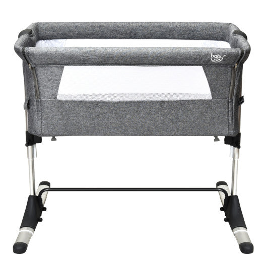 Travel Portable Baby Bed Side Sleeper Bassinet Crib with Carrying Bag-Gray