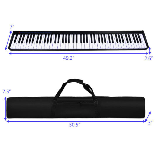 88-Key Portable Electronic Piano with Voice Function-Black