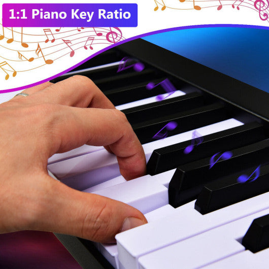 88-Key Portable Electronic Piano with Voice Function-Black