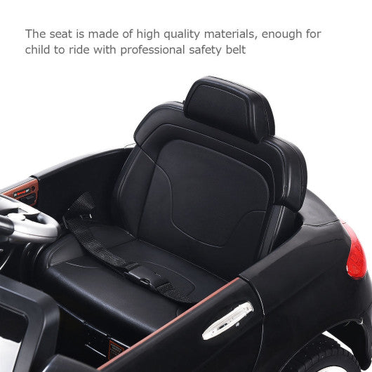 6V Kids Remote Control Battery Powered Riding Car with LED Lights Black