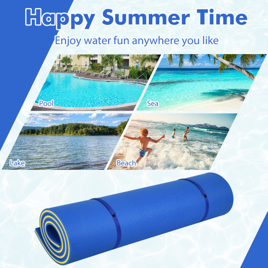 9' x 6' 3 Layer Floating Water Pad Foam Mat -Blue