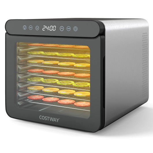 7 Stainless Steel Trays Dryer with 1-24H Timer and 30-75¡æ Temperature-Silver