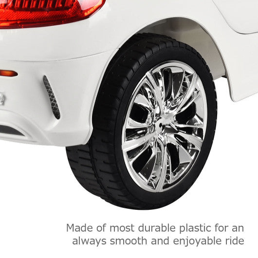 6V Kids Remote Control Battery Powered LED Lights Riding Car-White