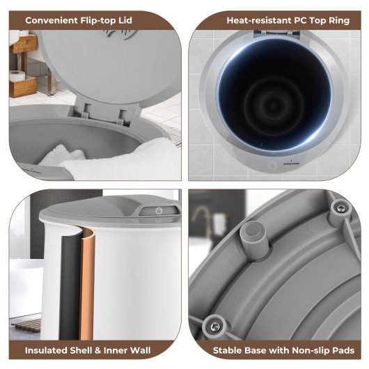 Towel Warmer Bucket with Auto Shut Off for Bathroom-Gray