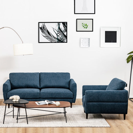 Modern Upholstered Accent Chair Single Sofa Armchair-Navy