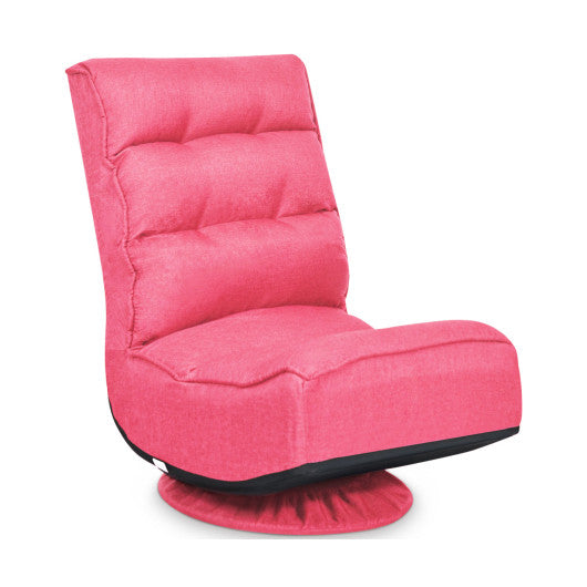 5-Position Folding Floor Gaming Chair-Pink