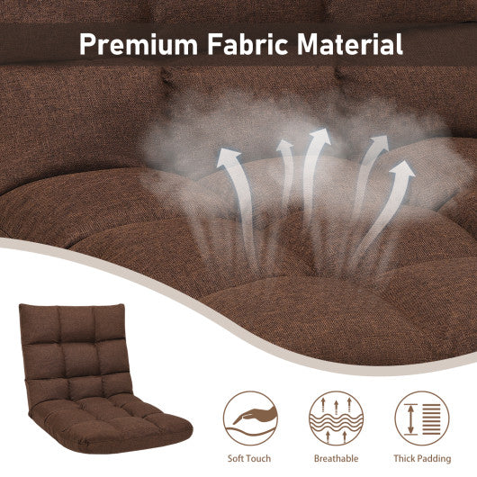 14-Position Adjustable Folding Lazy Gaming Sofa-Coffee