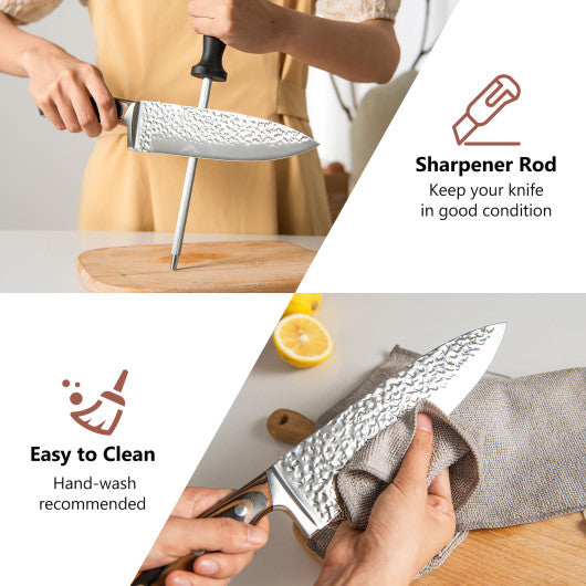 15 Pieces Kitchen Knife Set with Ergonomic Handle