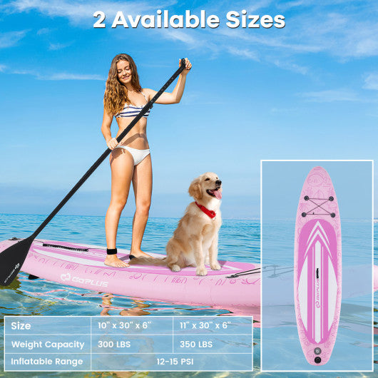 Inflatable Stand up Paddle Board iSUP Board Accessories with 3 Fins and Backpack-L