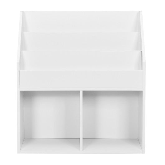 Kids Wooden Bookshelf Bookcase Children Toy Storage Cabinet Organizer-White