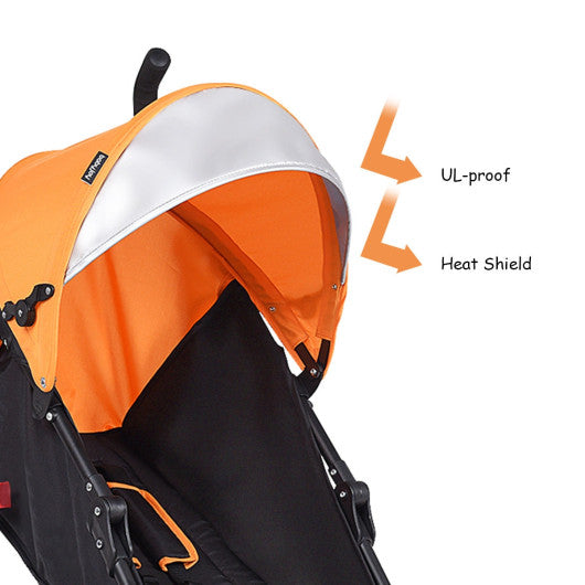Folding Lightweight Baby Toddler Umbrella Travel Stroller-Orange