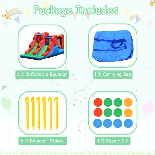 3-in-1 Dual Slides Jumping Castle Bouncer without Blower