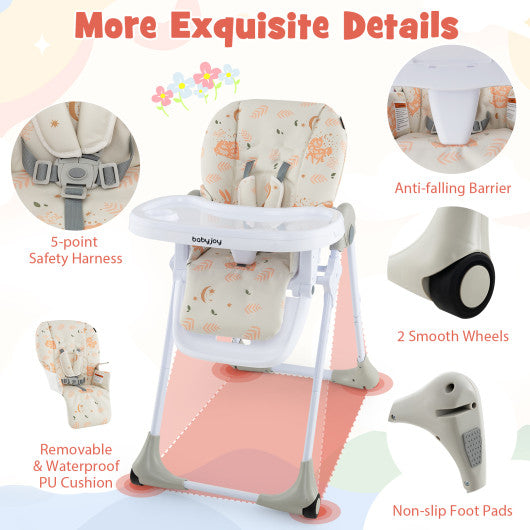 3-In-1 Convertible Baby High Chair for Toddlers-Beige