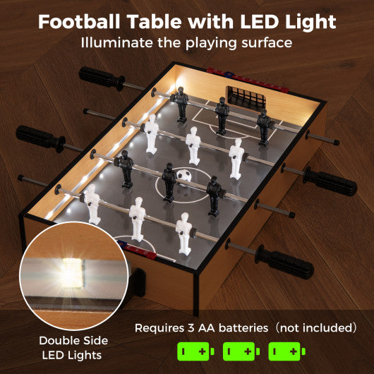 Game Room Size Football Table with Non-slip Handle-Brown
