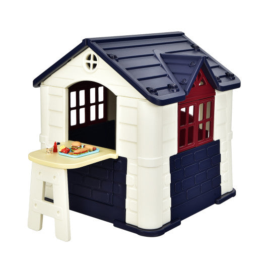 Kid¡¯s Playhouse Pretend Toy House For Boys and Girls 7 Pieces Toy Set-Blue