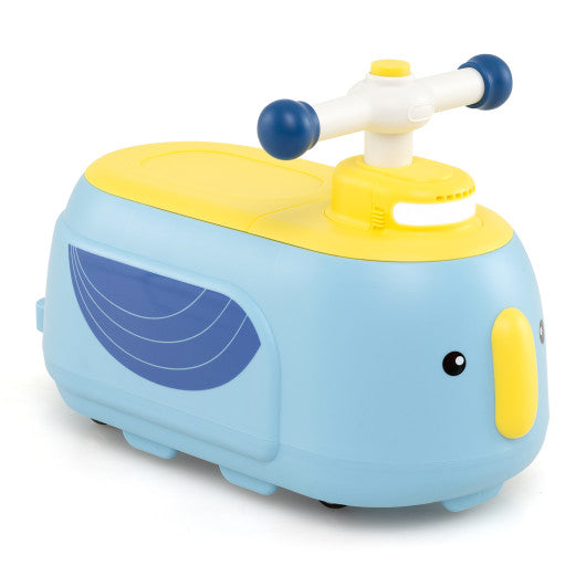 Toddler Ride on Toy with Trailer and Light Music-Blue