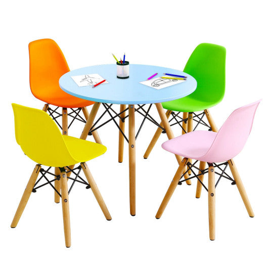 5 Pieces Kid's Colorful Set with 4 Armless Chairs-Multicolor