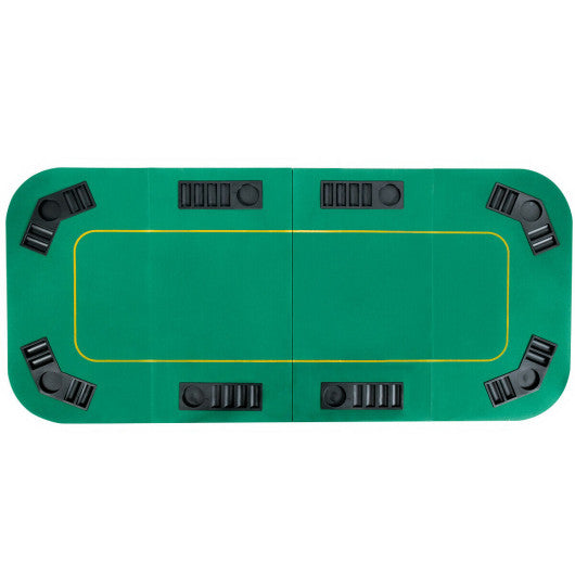 79 x 36 Inch 8-Player Foldable Poker Table Top with Carry Bag and Cup Holders