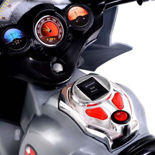 20-day Presell 3 Wheel Kids Ride On Motorcycle 6V Battery Powered Electric Toy Power Bicyle New-Gray