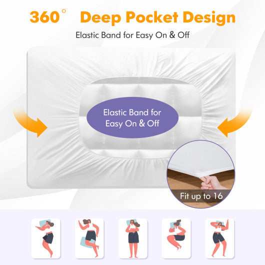Safe Electric Heated Mattress Pad with 4 Size 8 Temperature 10-Hour Timer-King Size