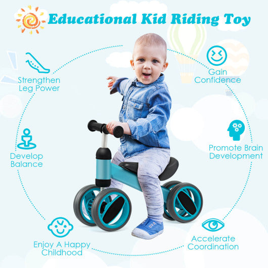 4 Wheels Baby Balance Bike Toy-Blue