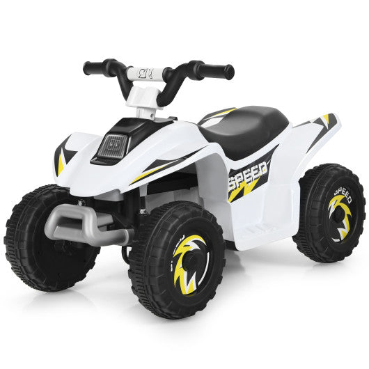 6V Kids Electric ATV 4 Wheels Ride-On Toy-White