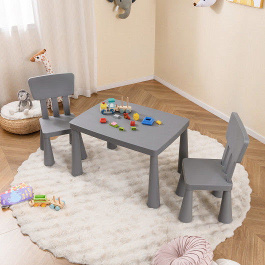 3 Pieces Multifunction Activity Kids Play Table and Chair Set-Gray