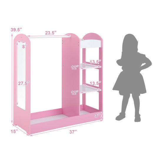 Kids Toddler Dress Up Storage with Mirror