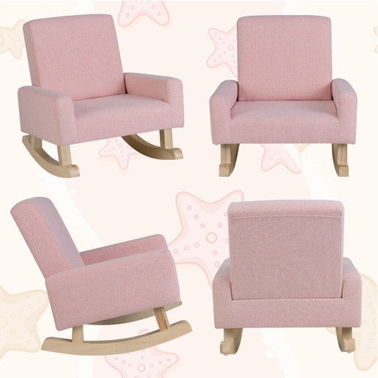 Children£ªs Room Furniture Bundle: Twin Pink Bed Blue & Pink Rocking Chairs Storage End Table