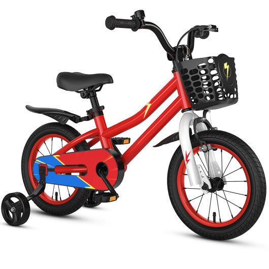 14 Inch Kids Bike Red with Pink Helmet Protective Set