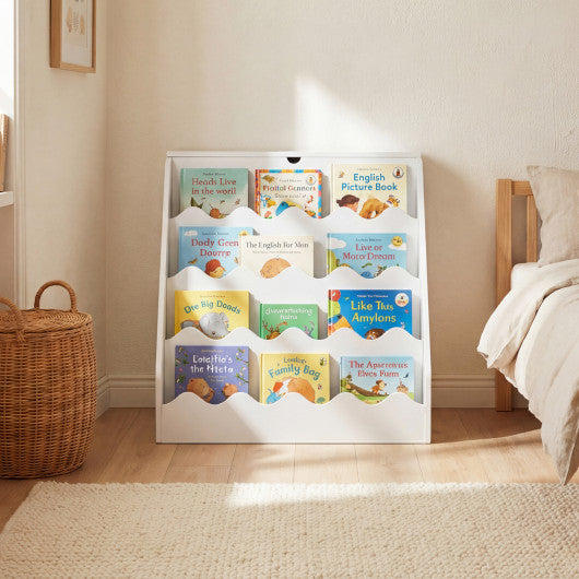 2-In-1 Kids Bookshelf & Toy Storage Organizer-White