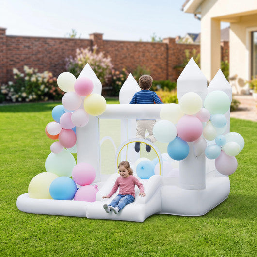 Inflatable Bounce House with Jumping Area Basketball Hoop and 480W Blower